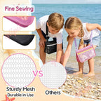 qiipii 2 Pack Beach Mesh Bag Shell Collecting Bag Beach Sand Toy Bags - Image 4