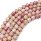 MJDCB Natural Red Stripes Rhodonite Round Stone Beads - Image 5