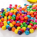 ToBeIT 1000Pcs Colourful Wooden Beads Round Paint Wood Bead 8mm Large Hole by ToBeIT