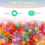 Pony Beads Bulk 1100 Pcs, Beads - Image 2