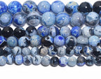 45pcs Round Loose Blue&Grey Fire Agate Beads - Image 8