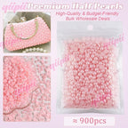 qiipii 900PCS 6mm Light Pink Round Half Round Pearls - Image 2