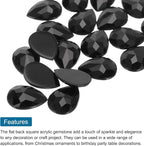 MECCANIXITY 50PCS Flat Back Acrylic Teardrop Gems 18x25mm Artificial Rhinestones - Image 4