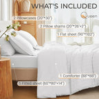MUXHOMO 7 Pieces Queen Comforter Set, Seersucker Bed in a Bag Queen Size - Image 4