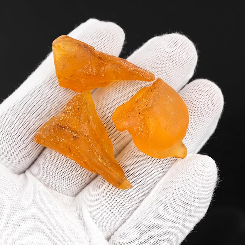 ColouredRocks 3pcs Real Amber Crystals, Raw Stones, Rough Gemstones, Jewelry - Image 4