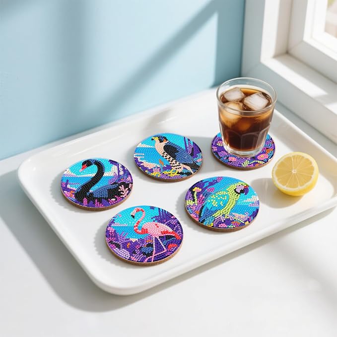 DOZEEZOP 8-Pack Diamond Art Coaster Kit - Image 4