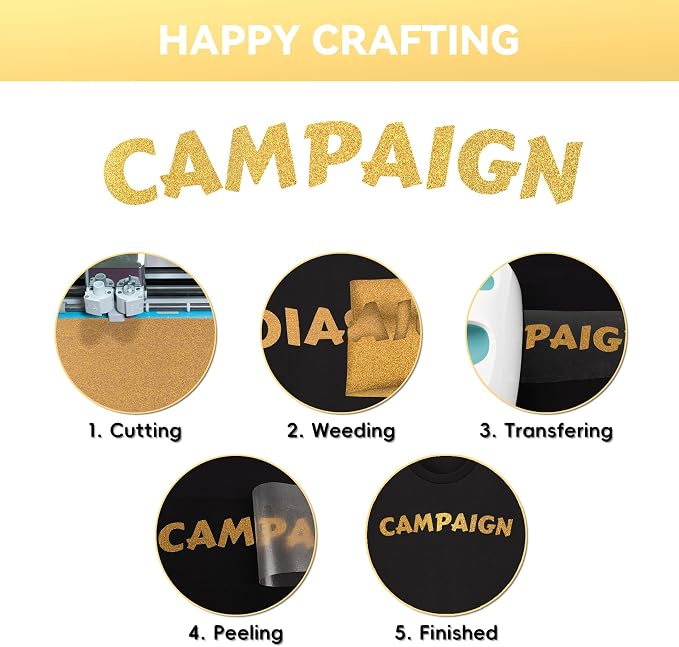 Aoder Gold Glitter HTV Vinyl - Image 6