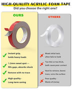 EMITEVER Heavy Duty Double Sided Tape, 1 Inch x 16.4FT Acrylic Foam Mounting - Image 4