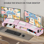 OPNICE Desk Organizers and Accessories, Dual Monitor Stand Riser - Image 4