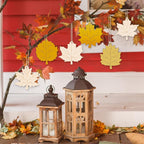 24 PCS Unfinished Wooden Fall Crafts, Maple Leaves Shaped Hanging Ornaments DIY - Image 6