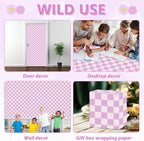 Purple Checked Bulletin Board Paper Roll Retro Pastel Purple Bulletin Board - Image 7