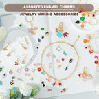 352 Pcs Assorted Charms for Jewelry Making, Mixed Enamel KC Gold Alloy Letter - Image 5