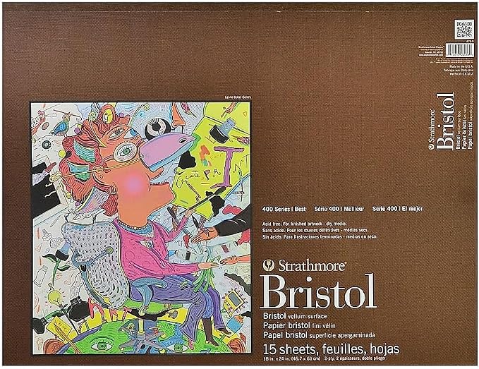 Strathmore 400 Series 18-inch x 24-inch Bristol Sketch Pad, 15 Sheets/Pad by StrathmorePaper