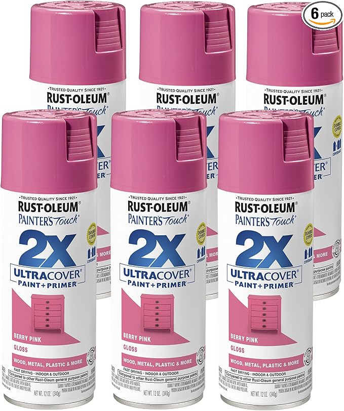 Rust-Oleum Painter's Touch 2X Ultra Cover Spray Paint, Gloss Berry Pink by Rust-Oleum