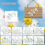 16 Pieces Wildflower Stencils for Painting, Reusable Small Spring Wild Flower - Image 2
