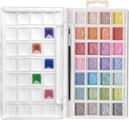 Artecho 28 Metallic Watercolor Paint Set, Glitter Colors, Semi-Moist by Artecho