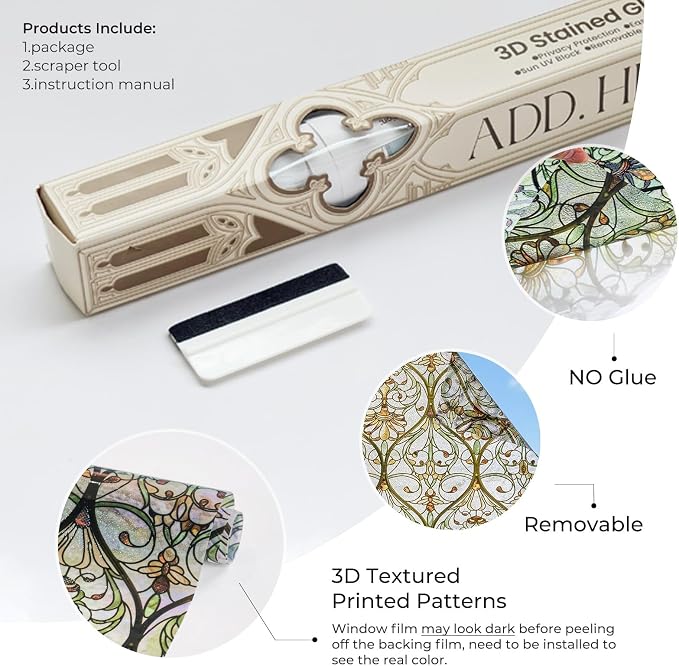 3D Stained Glass Window Film, Decorative Window Privacy Film - Image 5