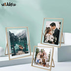 Gold Picture Frames Set of 3, Metal Geometric Photo Frame - Image 5