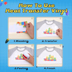Tintnut Building Block Heat Transfer Vinyl, 12 Sheets 12×10in Iron on Vinyl | - Image 4