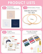 TINDTOP 3 Pack Embroidery Kit for Adult Beginners, Embroidery DIY Starter Kit - Image 2
