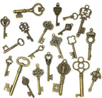 125 PCS Vintage Skeleton Key Set Charms, JIALEEY Mixed Antique Style Bronze - Image 2