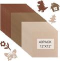 40 Pcs Stiff Felt Fabric Sheet for Crafts, 1mm Thick and 12”x12”Brown Series by Tiparts