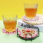Axquilon 8 Pcs Pink Bow Diamond Art Coasters Kit - Image 5