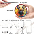 Drink Coaster Set of 6, Belgian Malinois Dog Mom Lover Gift, Leather Drink - Image 3