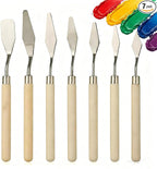 7 Piece Palette Knife, Stainless Steel Blades Oil Paint Knives Wood Handle | by HomeKitchen%7CACozyHome