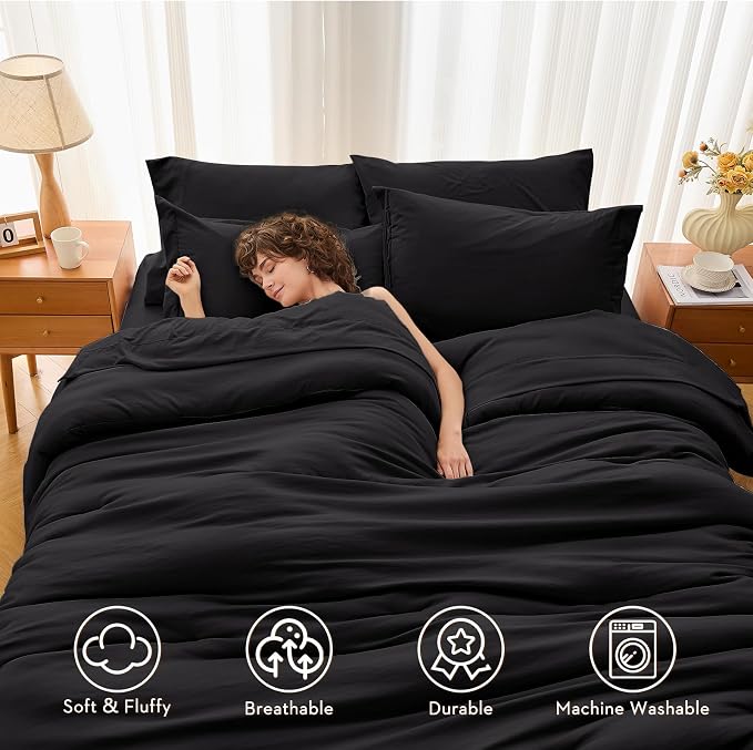 MUXHOMO 7 Pieces Full Comforter Set, Soft Bed in a Bag Full Size, All Season - Image 2