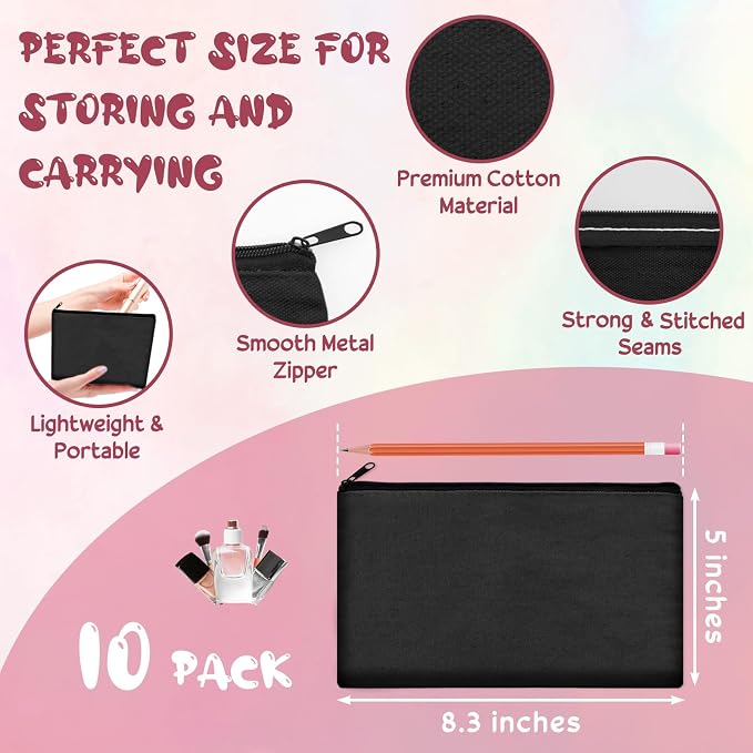 Legigo Blank Canvas Bag Zipper Pouch Makeup Bags Bulk - Image 2
