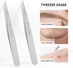 Pointed Tweezers for women Facial hair, Precision Tweezers for Eyebrows - Image 4