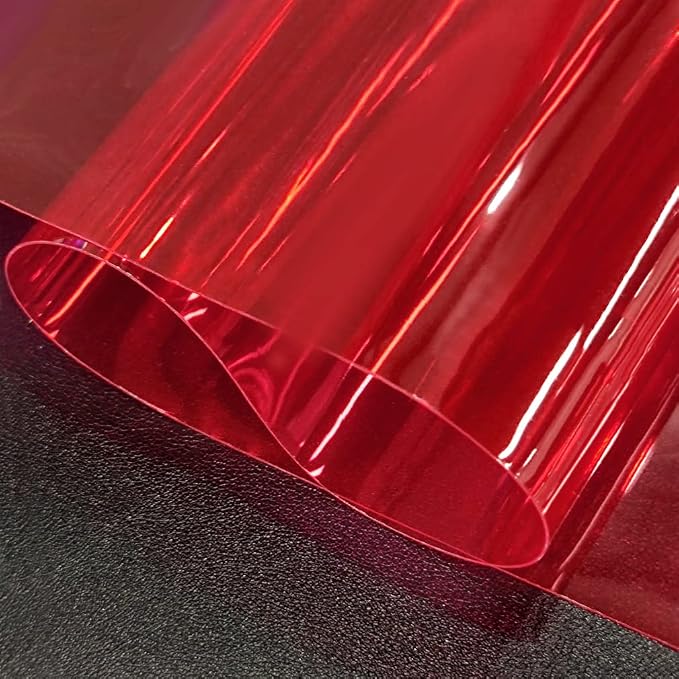 30x135cm Transparent PVC Vinyl, 0.4mm Neon Solid Color Waterproof Fabric Super - Image 3