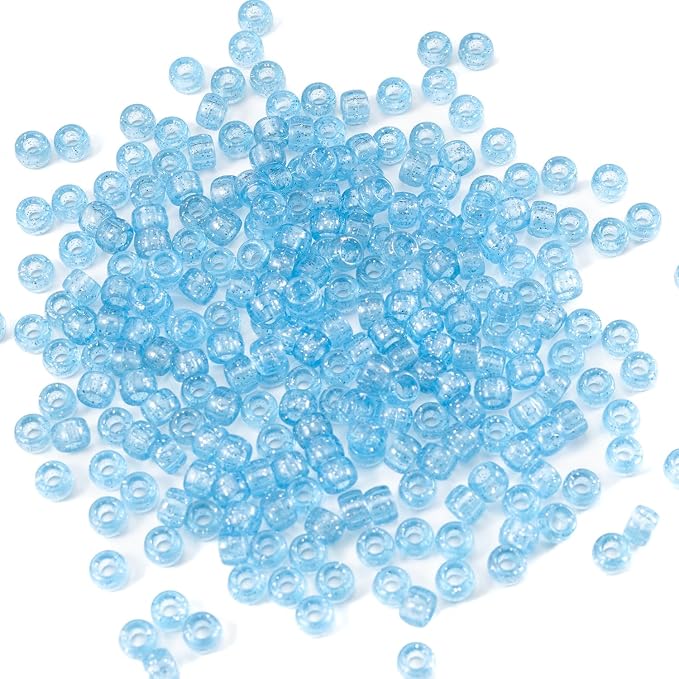 Gxueshan 1000 Pcs Acrylic Plastic White Pony Beads 6x9mm Bulk Kandi Beads by Gxueshan
