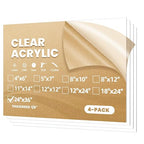 4 Pack 24x36 1/8" Clear Plexiglass Sheets by Langaelex