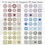 72Pcs Large Diecut PET Decorative Frames Stickers - Image 2