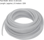uxcell PET Expandable Sleeving 20ft 1/4" Gray Cable Management Sleeve Cord - Image 3