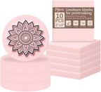 10 Pcs Rubber Stamp Carving Blocks Pink Soft Linoleum Blocks Round 2x2in and by Unknown