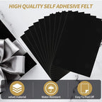 10PCS Black Felt Sheets with Self-Adhesive Backing, Soft Felt Fabric, Durable - Image 3