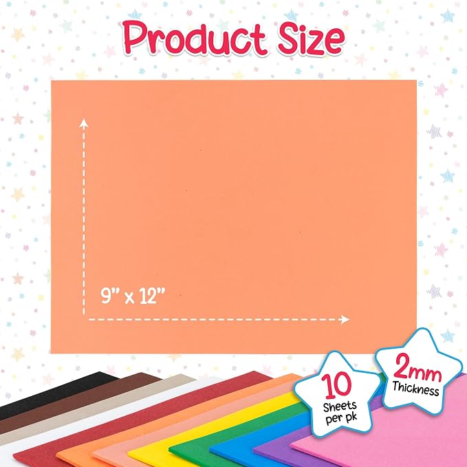 Hygloss Craft Foam Sheets, Peach 10 Count - Image 3