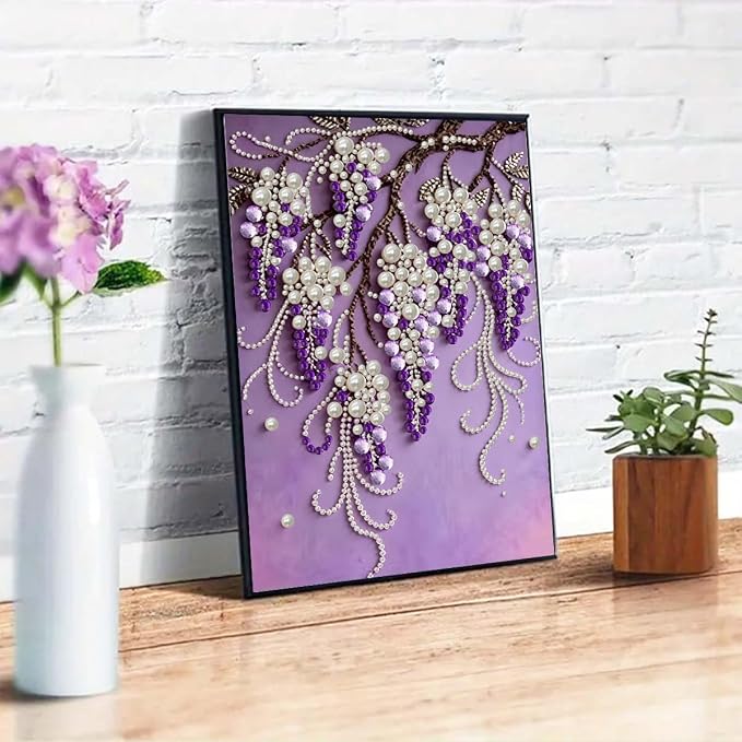 GEMFAMILY 5D Diamond Art Kits for Adults, DIY Violet Pearl Diamond Painting Kit - Image 2
