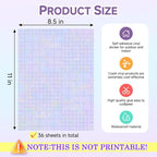 36 Sheets Holographic Laminate Sheets Clear Self Adhesive Sticker Paper | - Image 2