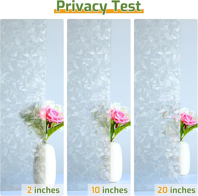 LUTE Rainbow Window Privacy Film, Stained Cling, 35.4" x 78.7" | 3D Decorative - Image 7