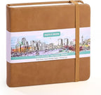 Sketch Book 5 x 5 Inch Small Blank Drawing Pad Brown Cover Portable Square by Prudiut
