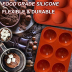 Lerykin 6 Holes Medium Semi Sphere Silicone Molds, 2 Packs Half Sphere Silicone - Image 3