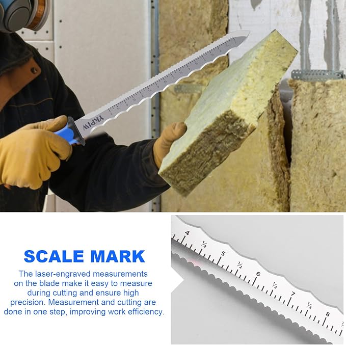 Insulation Knife with Measuring Scale, Stainless Steel Double-Sided Serrated - Image 2