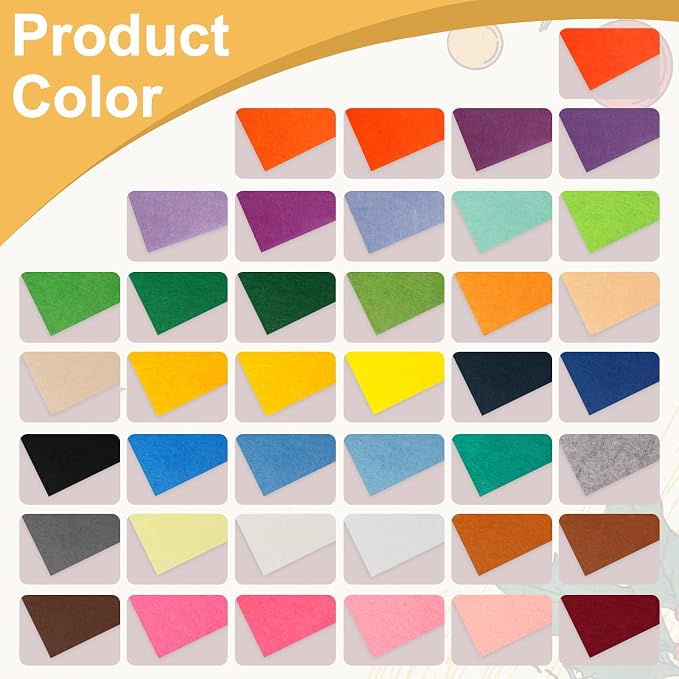 120 PCS, 1mm Stiff Felt Fabric Sheets - Image 5