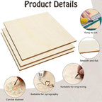 Blisstime 16PCS 6x6 Inch Wood Squares Unfinished Square Wood Pieces - Image 4