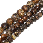 35pcs Round Loose Brown Crack Old Agate Beads - Image 3