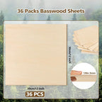 Adrattnay 36Pack Basswood Sheets 3mm - Image 2